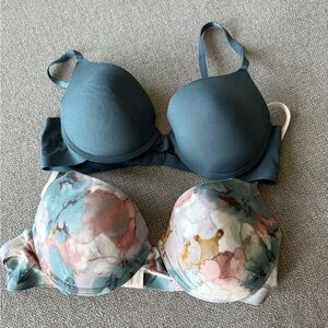 Danskin Teal and Floral Bra Set